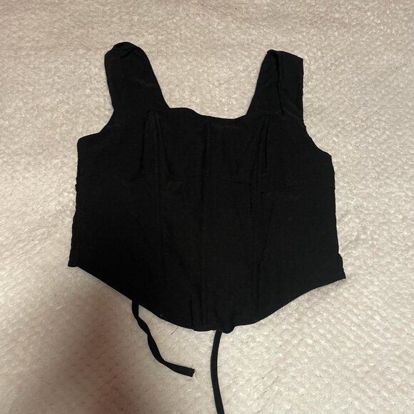 Y2k Black Corset Crop top lace up back - Picture 1 of 3
